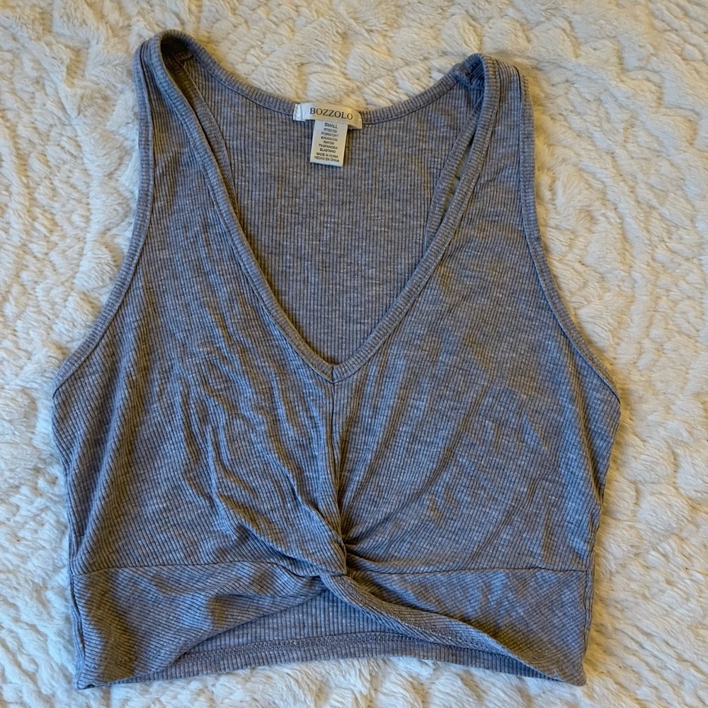 grey cropped tank S